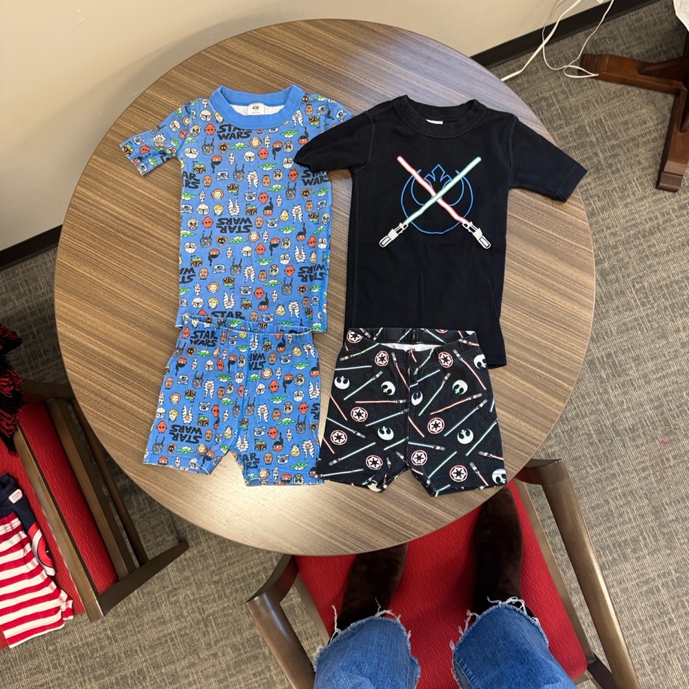 Hanna Anderson Star Wars Kids Pajama Set - Blue & Black lot of 2 - US5  110 cm